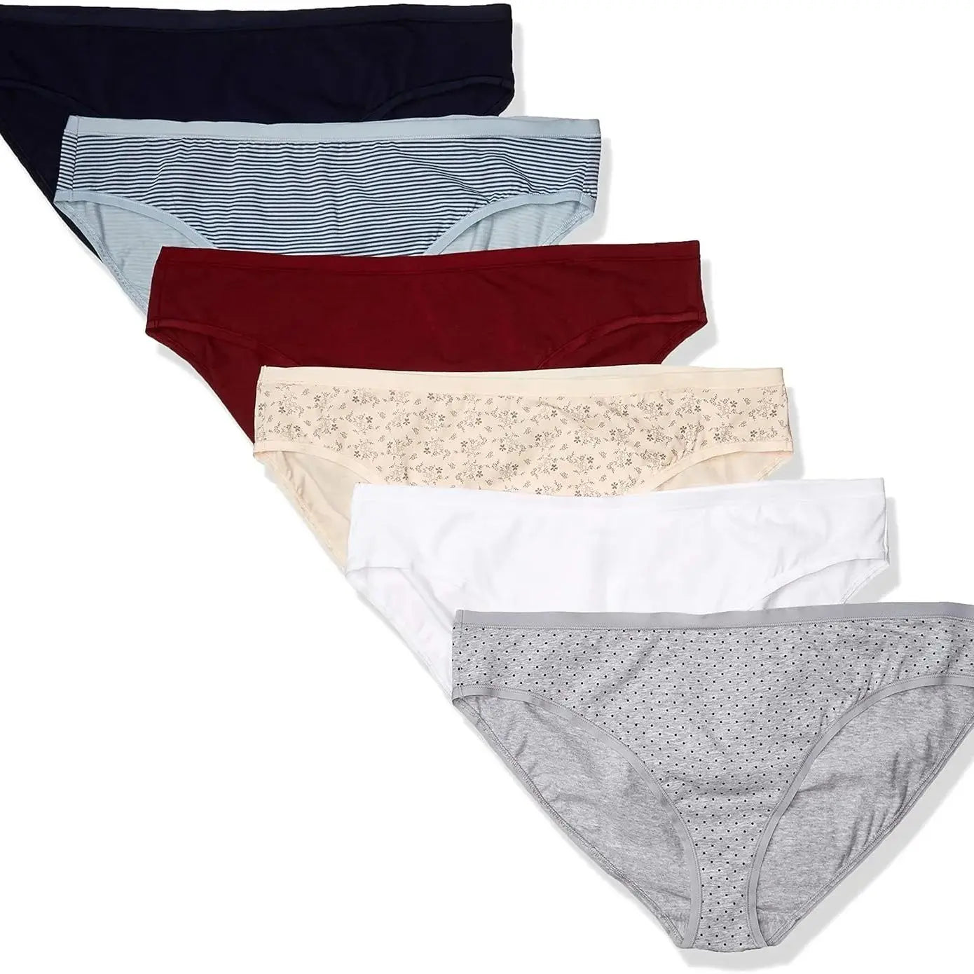 Amazon Essentials Women's Cotton Bikini Brief Underwear (Available in Plus Size), Multipacks