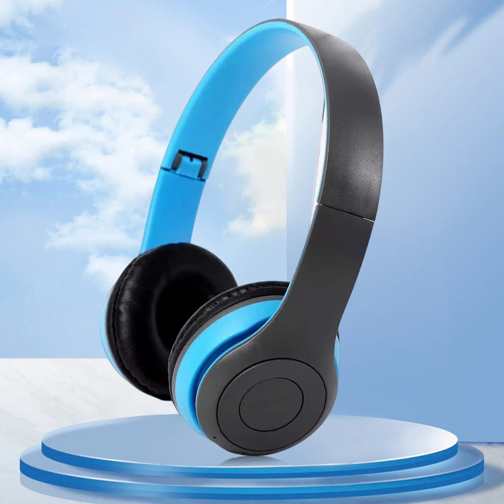 P47 Wireless Over Ear Headset Noise Cancelling Bluetooth-Compatible 5.0 Game Headset Card Mp3 Player Built-in Mic for Smartphone