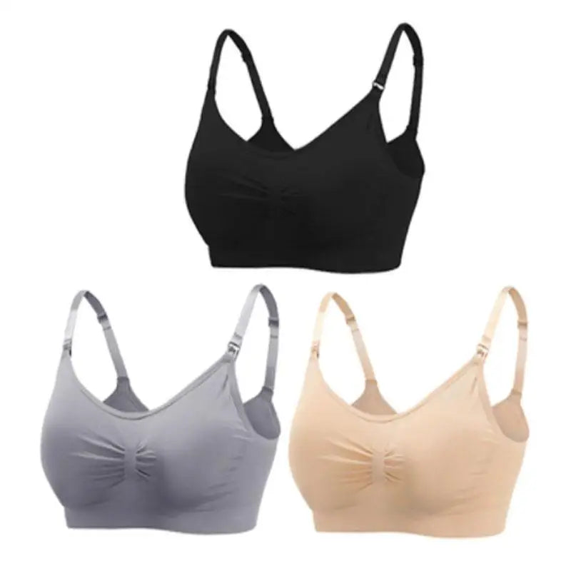 3pcs/Set High Quality Maternity Nursing Bras Cotton Breastfeeding Pregnant Underwear Seamless Large Size Breathable Bra Push Up
