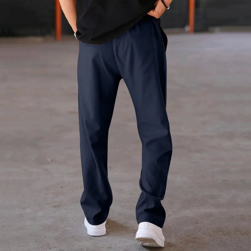 2025 New Thin Pants Men's Spring/Summer Loose Straight Leg Sports Casual Pants American Oversize Long Leg Pants