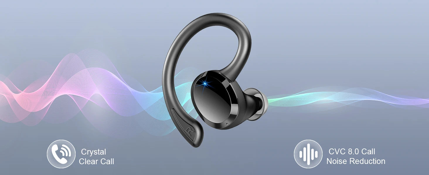 Wireless Earbuds, Bluetooth 5.3 Earbuds Stereo Bass, in-Ear Noise Cancelling Mic, Earphones IP7 Waterproof Sports, 40H Playback.