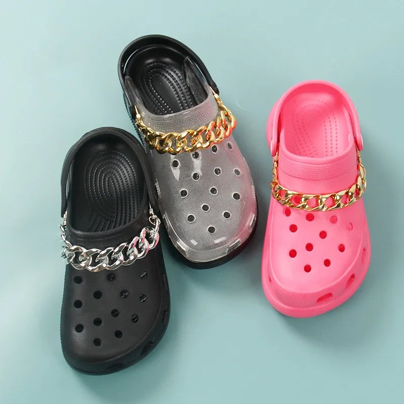 Women Shoes Chains Buckle Charms Croc Clog Sandals Hole Shoes DIY Detachable Chain For Kids Boys Girls Gifts Shoes Decorations