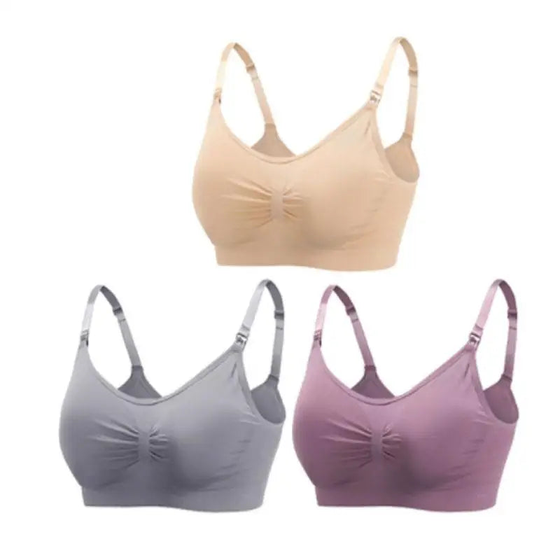 3pcs/Set High Quality Maternity Nursing Bras Cotton Breastfeeding Pregnant Underwear Seamless Large Size Breathable Bra Push Up