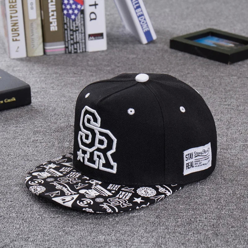 2024 NEW fashion embroidery letter SR baseball cap hip hop hat men and women outdoor sports and leisure flat shade snapback cap