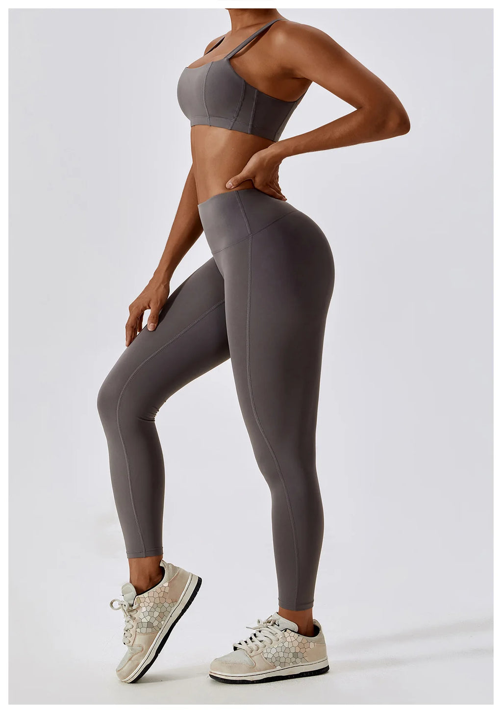 2PCS Yoga Set Nude Feeling Workout Sets Women Tracksuit Gym Push Up Fitness Running Workout Sportwear Sport Bra Leggings Suit