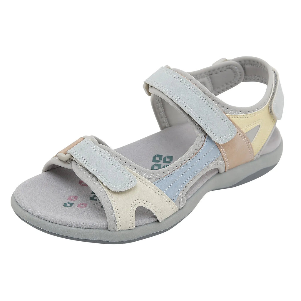 Women's Flat Sandals Summer Fashion Open Toe Color Blocking Adjustable Elastic Sports Sandals Breathable Shoes Woman 2025