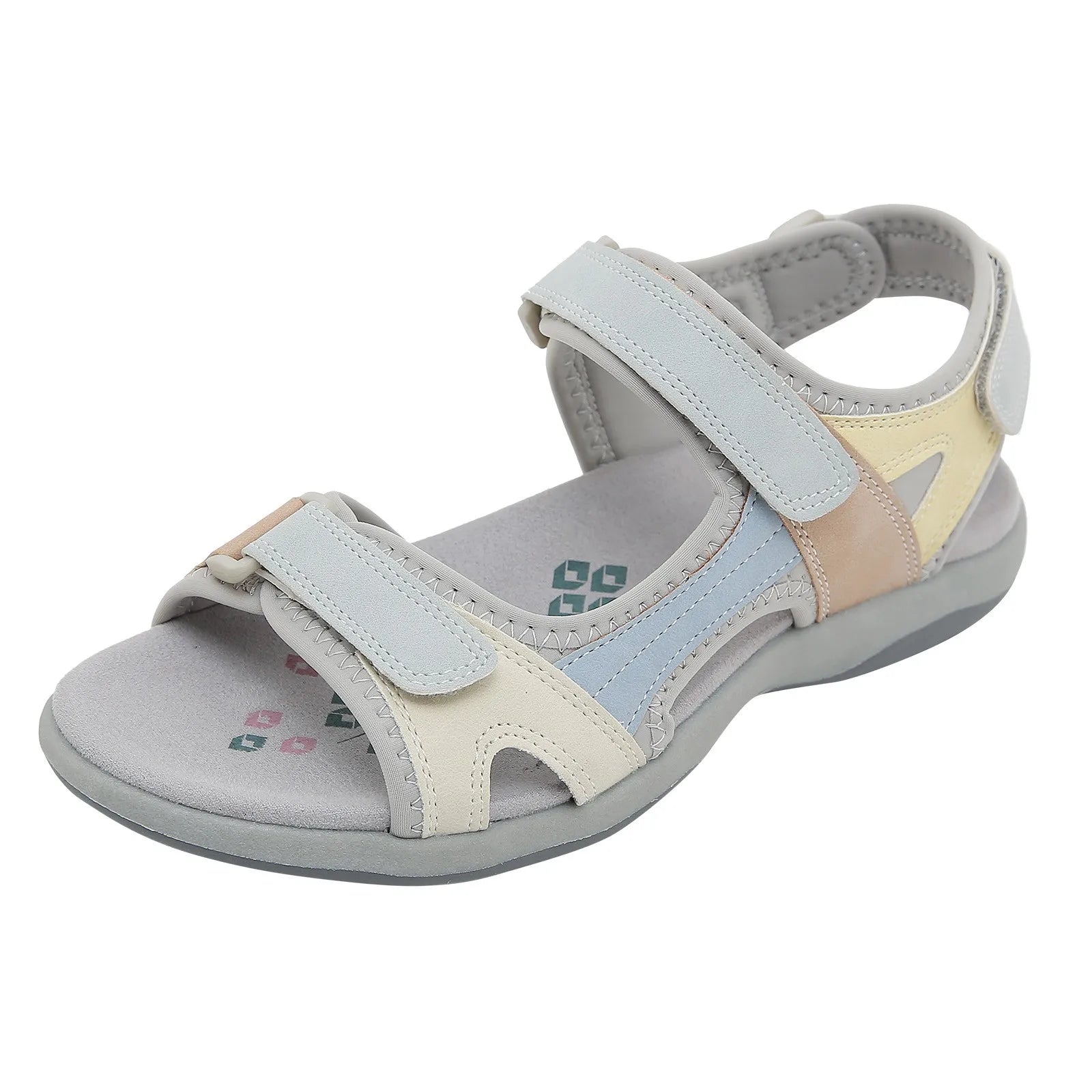 Women's Flat Sandals Summer Fashion Open Toe Color Blocking Adjustable Elastic Sports Sandals Breathable Shoes Woman 2025