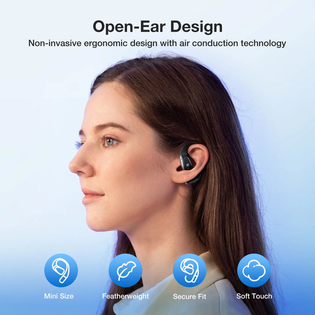 BR-CT3 Mini Open Ear Headphone Wireless Earphone bluetooth 5.4 Light Comfortable Ear Hooks Clear Call IPX7 Waterproof Sports