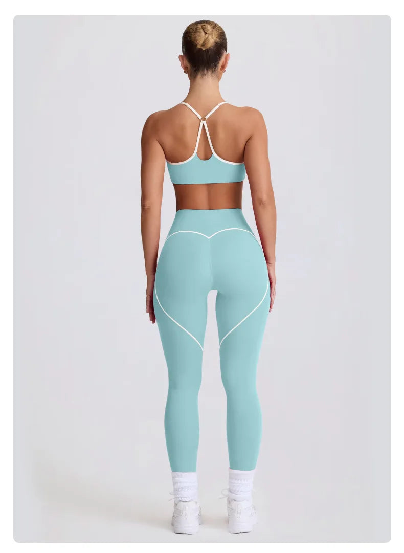2 Pieces Tracksuit Women Yoga Set Nude Feeling Workout Set Gym Clothes Push Up Fitness Running Sportwear Sport Bra Leggings Suit