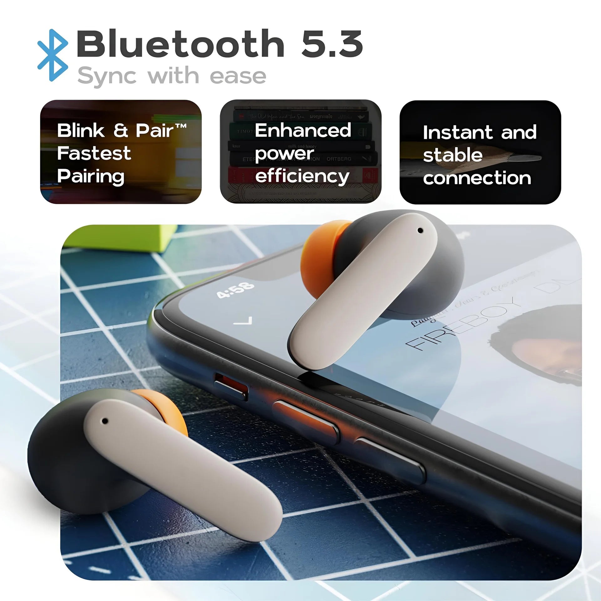 TWS Wireless Earbuds BT 5.4 Low Latency Game Earphones Microphone Noise Reduction Fast Charging Game Mode Listen Music Headset