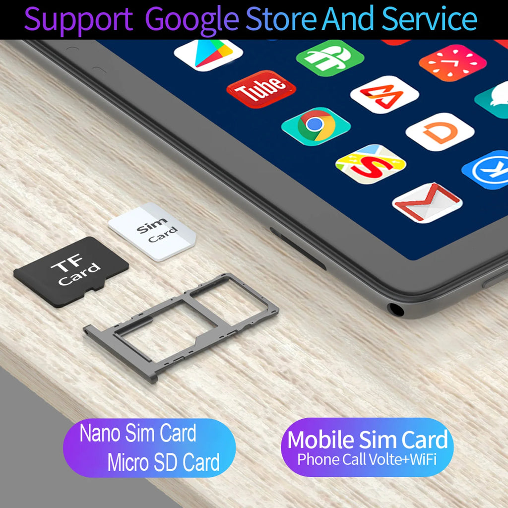 New 10.1 Inch Tablet Pc Octa Core 4GB RAM 64GB ROM Global Network Dual SIM Cards WiFi Bluetooth 3G Phone Call Google Tablets