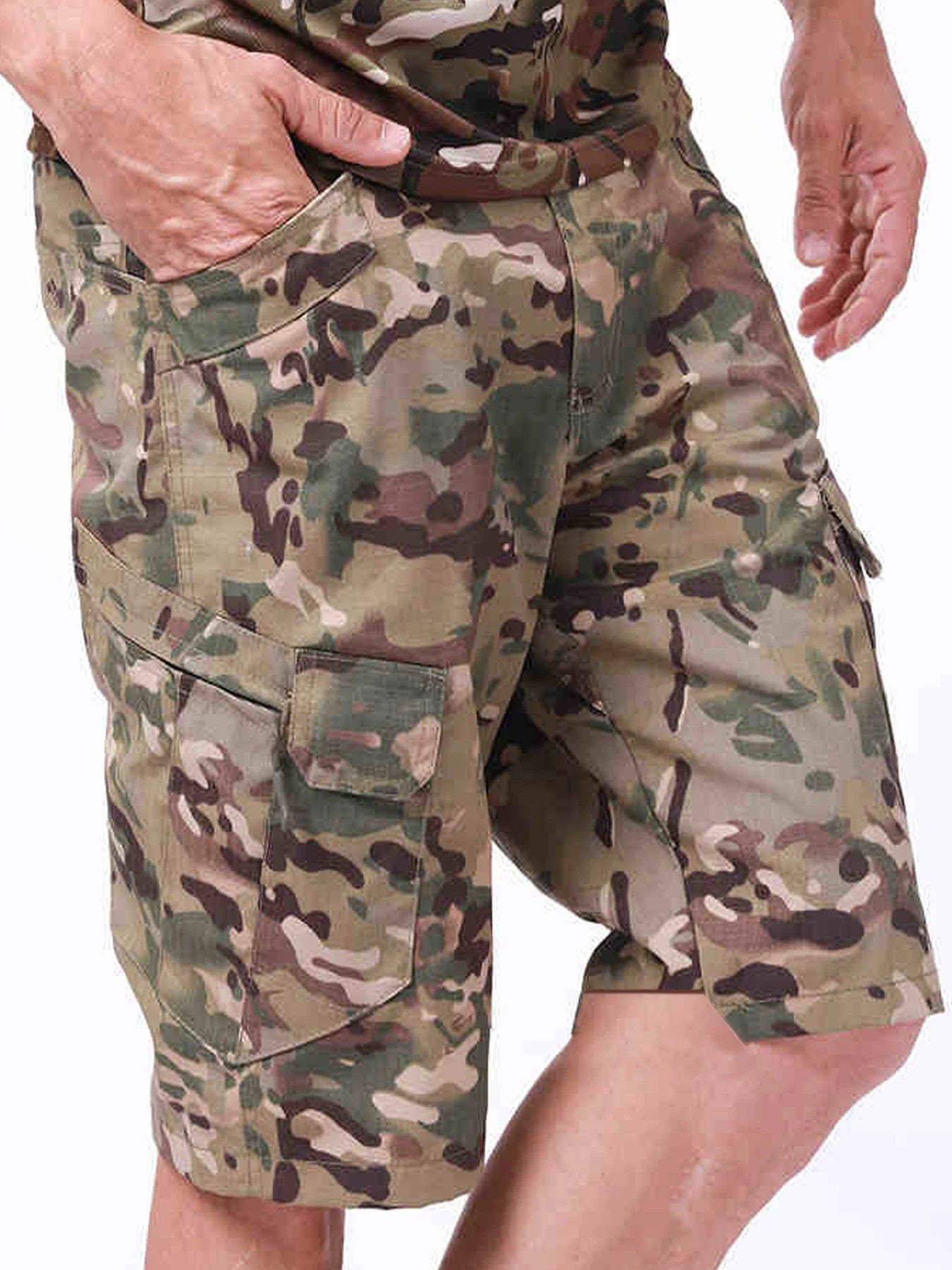 2024 Summer Men's Thin Loose Casual Pants Simple Wearable Work Clothes Camouflage Wear-resistant Tooling Sports Shorts For Man