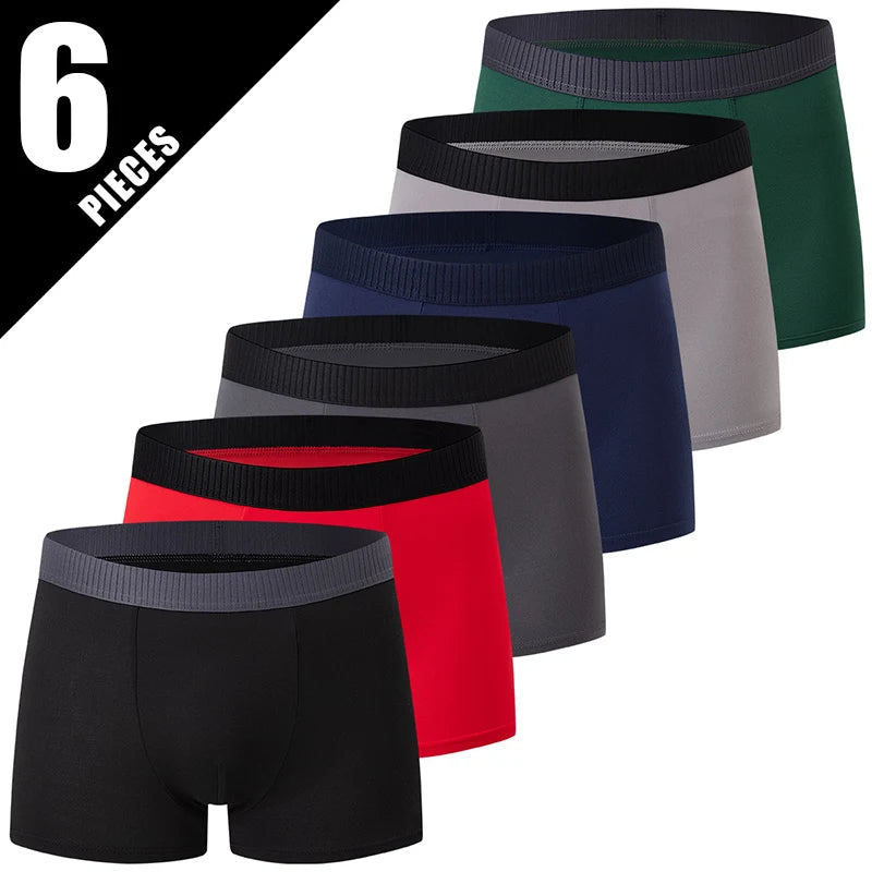 5/6-piece men's multi-color fashionable casual boxer shorts comfortable teenage plus size underwear sports cycling base shorts