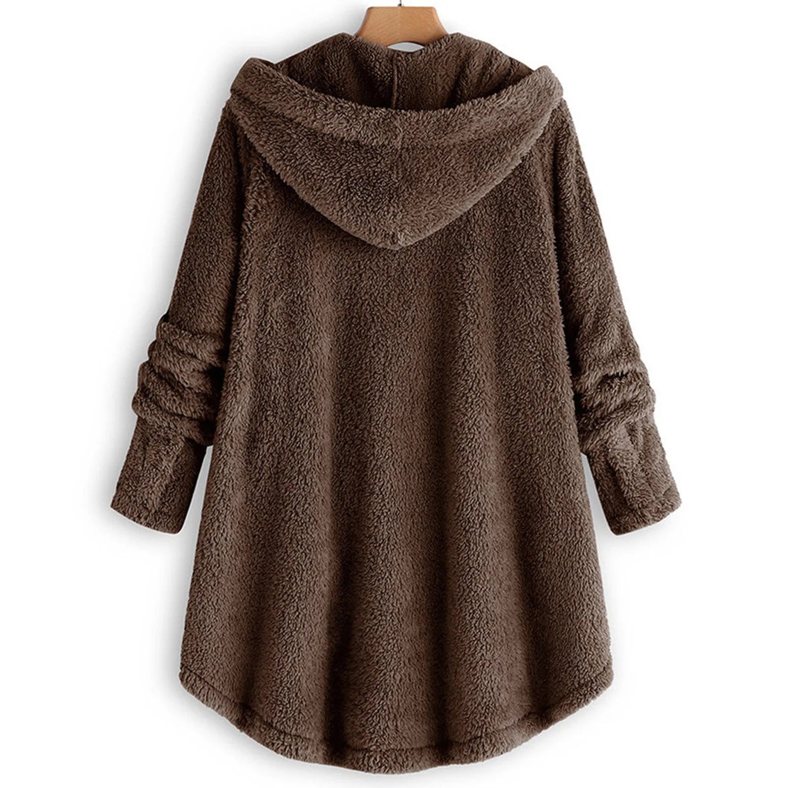 Autumn Winter Coat Women Warm Coat Wool Jacket Female Plush Coat Hooded Jacket New Women's Coats Solid Color Jacket