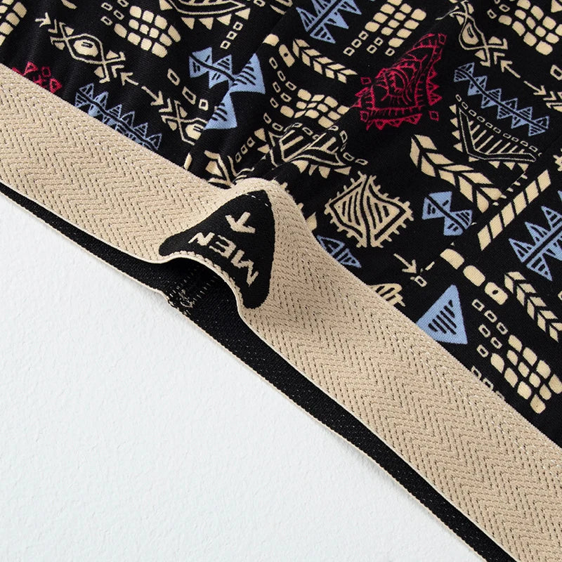 5 Pcs Fashionable And Versatile Printed Underwear For Men In All Seasons Comfortable Plus Size Youth Boxer Shorts Casual Shorts