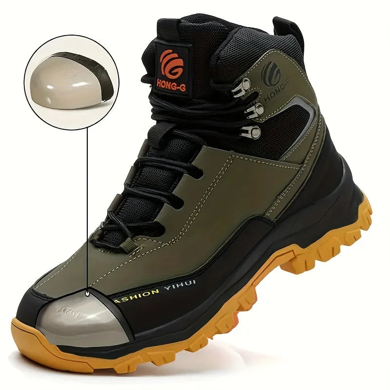 Safety Shoes Steel Toe Boots for Men Slip Resistant Work Shoes Anti-Puncture Anti-smash Work Sneakers Protective Shoes