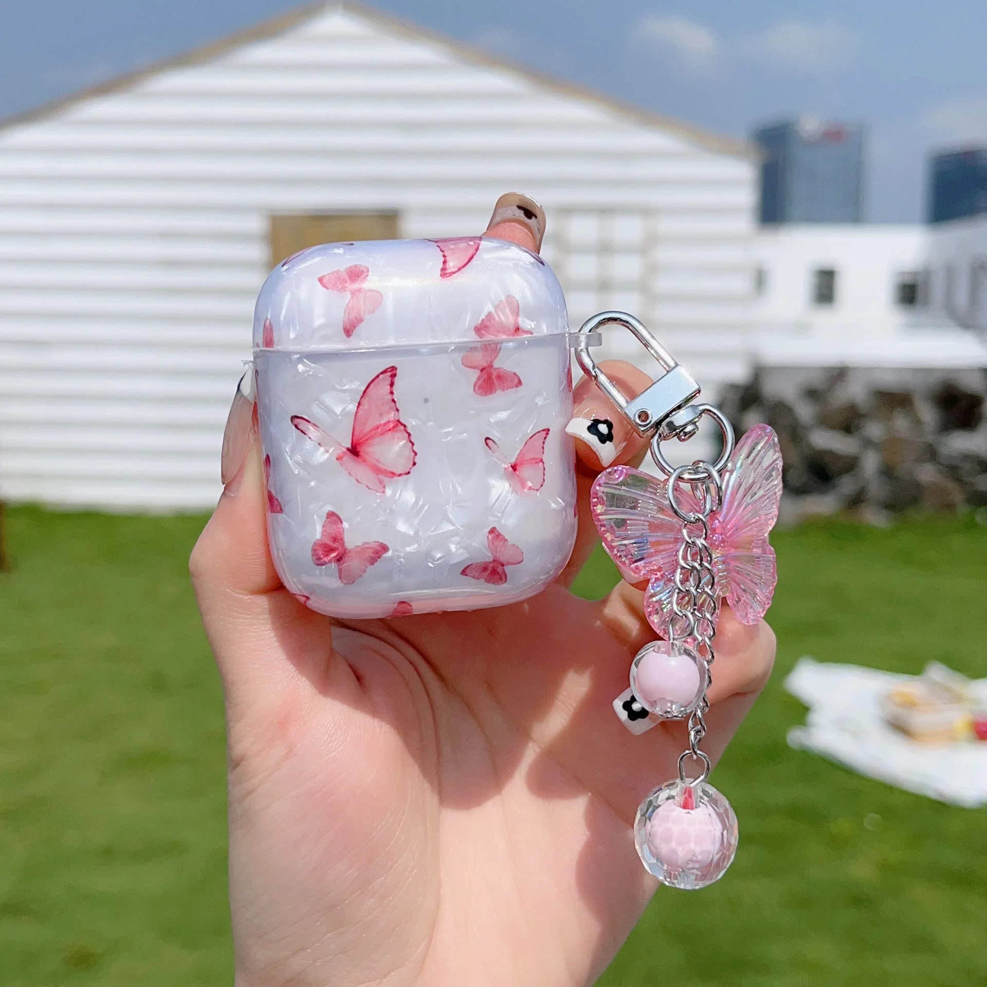 For Airpods Pro 2 Case Transparent Shell Pink Butterfly Case Headphone Cover Headset Shell For Apple Airpod 3 Pro 2nd Generation