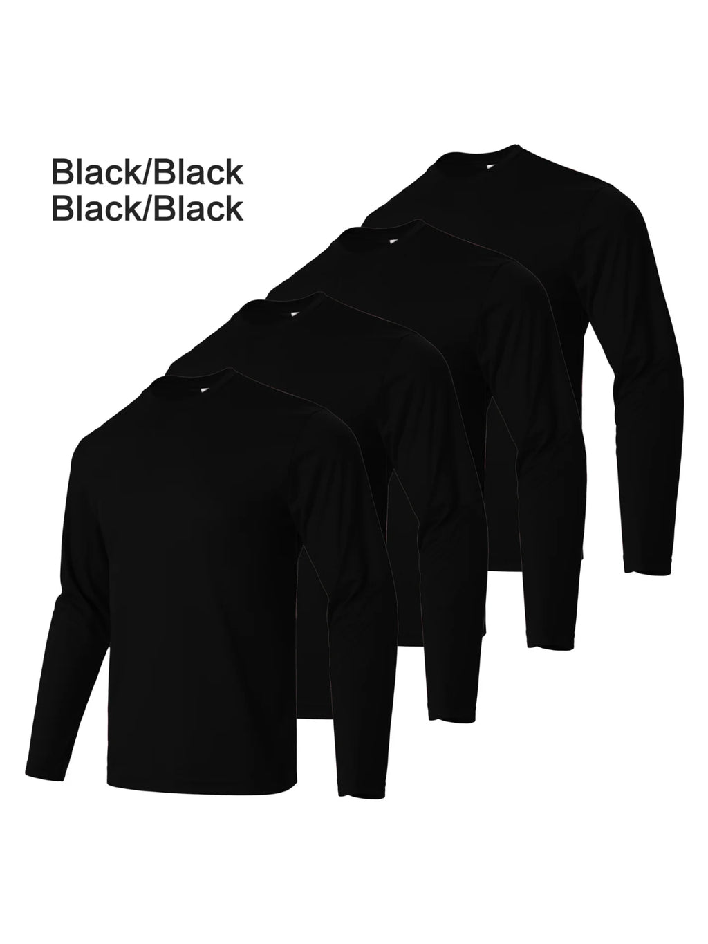 4-piece men's solid color round neck T-shirt - quick drying, breathable, moisture wicking, suitable for fitness and running