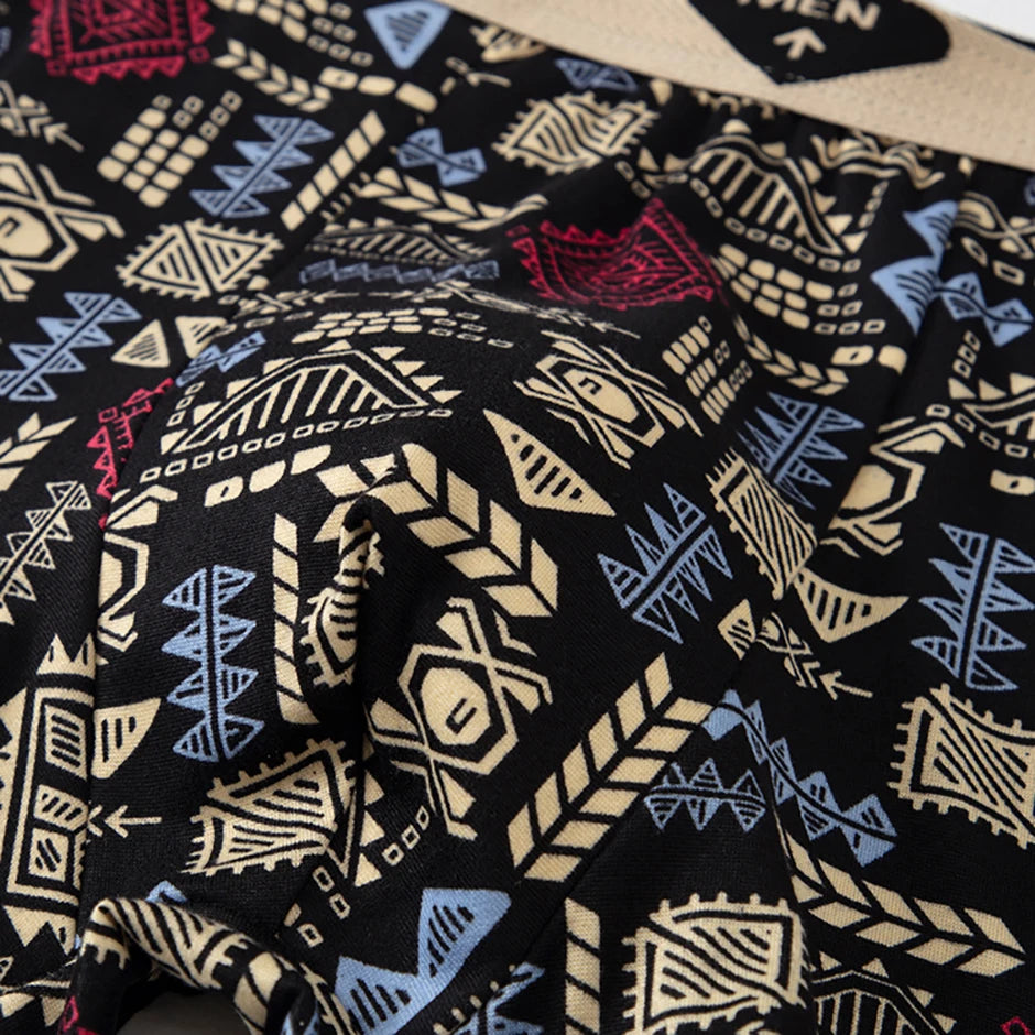 5 Pcs Fashionable And Versatile Printed Underwear For Men In All Seasons Comfortable Plus Size Youth Boxer Shorts Casual Shorts