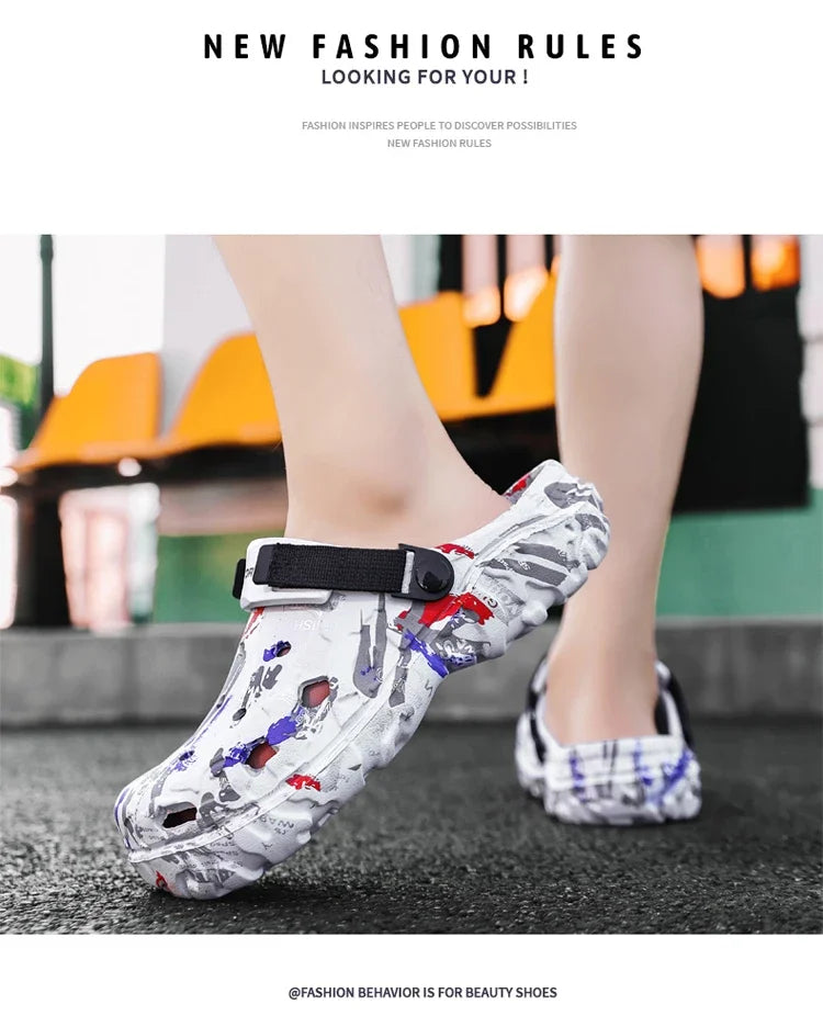 Summer Men Slippers Camouflage Platform Outdoor Clogs Shoe Women Beach Sandals Male Soft EVA Indoor Home Slides Lover Flip Flops