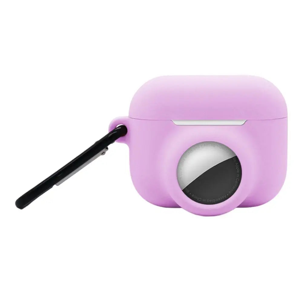 Features Keychain Silicone Case For AirPods Pro 3 For AirTag 2-in-1 Silicone Case Full-wrap Protection Anti-loss Silicone Case