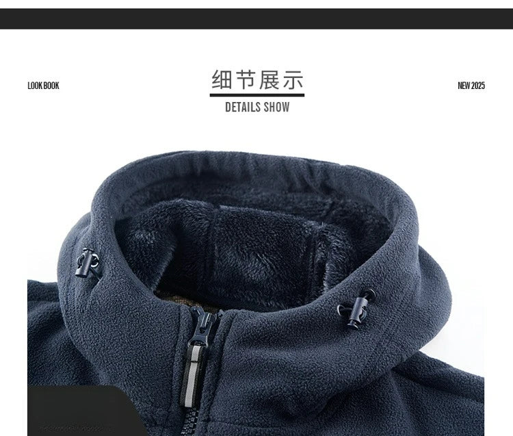 Maxbarley Brand Winter Fleece Jacket Men Casual Thickened Wool Coat Athleisure Design Warm Fashion Hooded Jackets Snow Ski Suit
