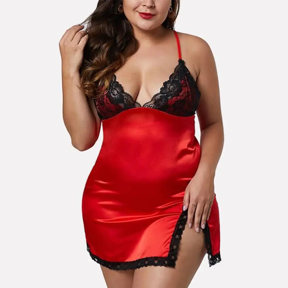 2023 Women's Babydoll Sexy Lace Nightdress Lingerie Sleepwear Nightwear Robe HIgh Quality Clothing Plus Size