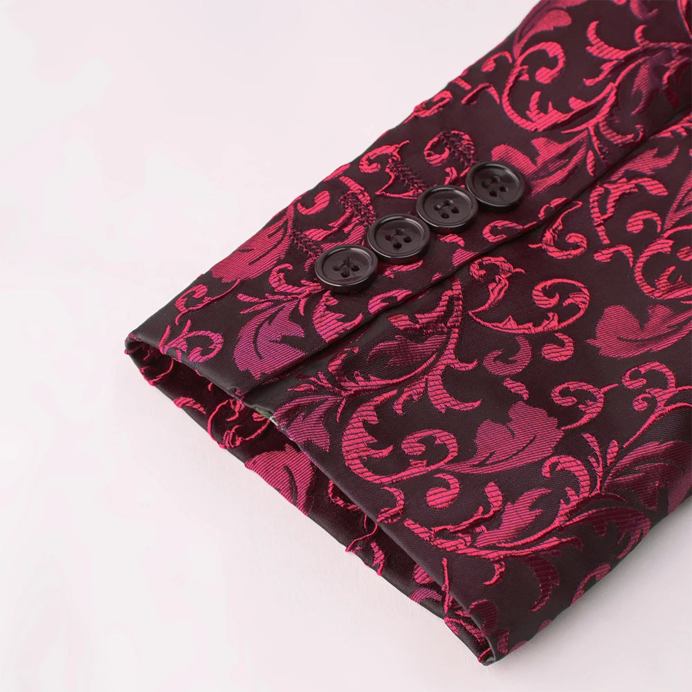 Men's Paisley Tuxedo Jacket One Button Dress Suit Jacket Floral Blazer for Dinner Party Prom Wedding