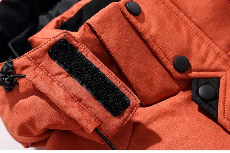 New Thermal Winter Skiing Down Jacket Ski Suit Men Snowboard Bibs Pants Warm Set Male Snowmobile Clothing For Wear Overalls