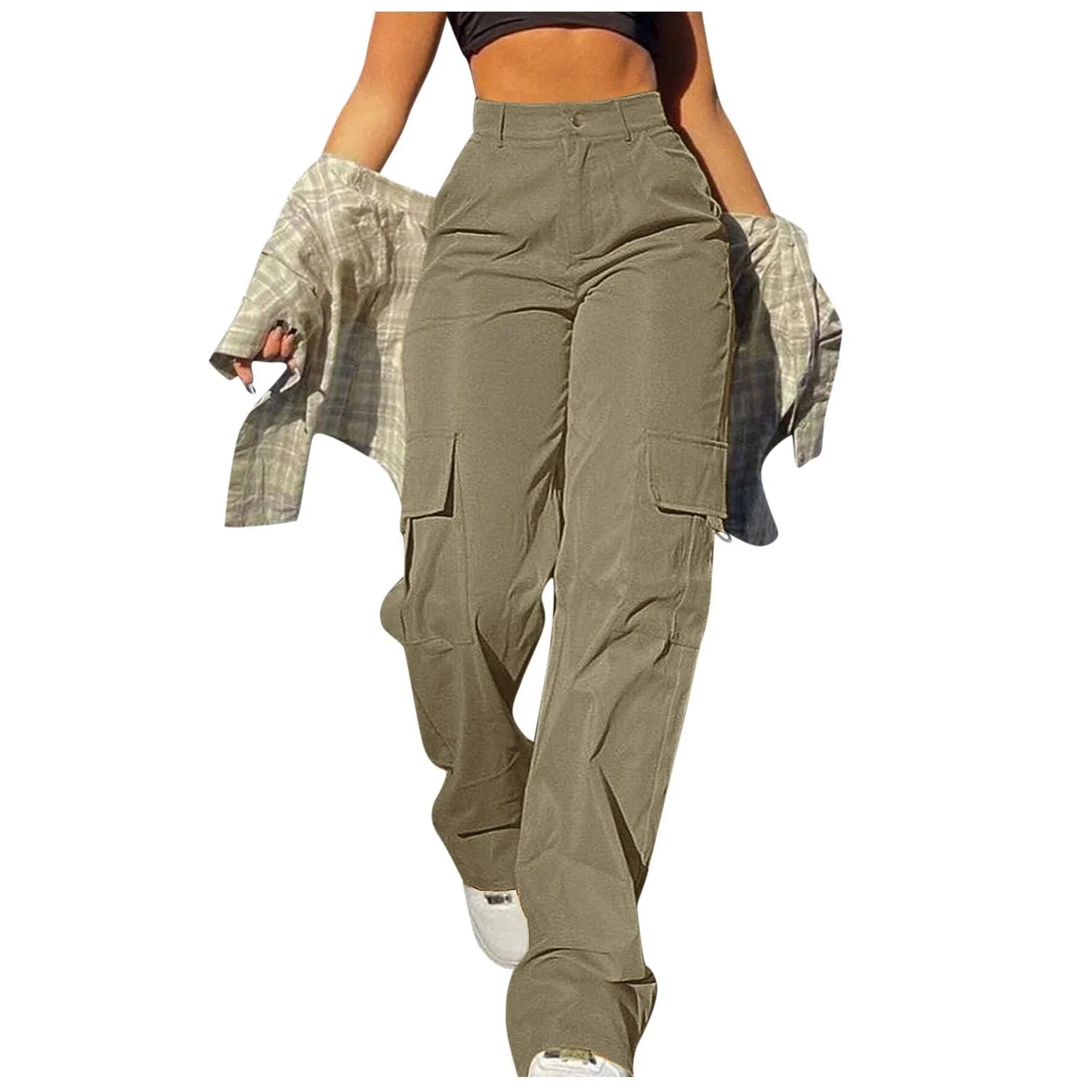 2024 Fashion Harajuku Cotton Linen Trousers Stretch Twill High Waisted Wide Leg Pants Casual Straight Leg Chino Y2k Clothes