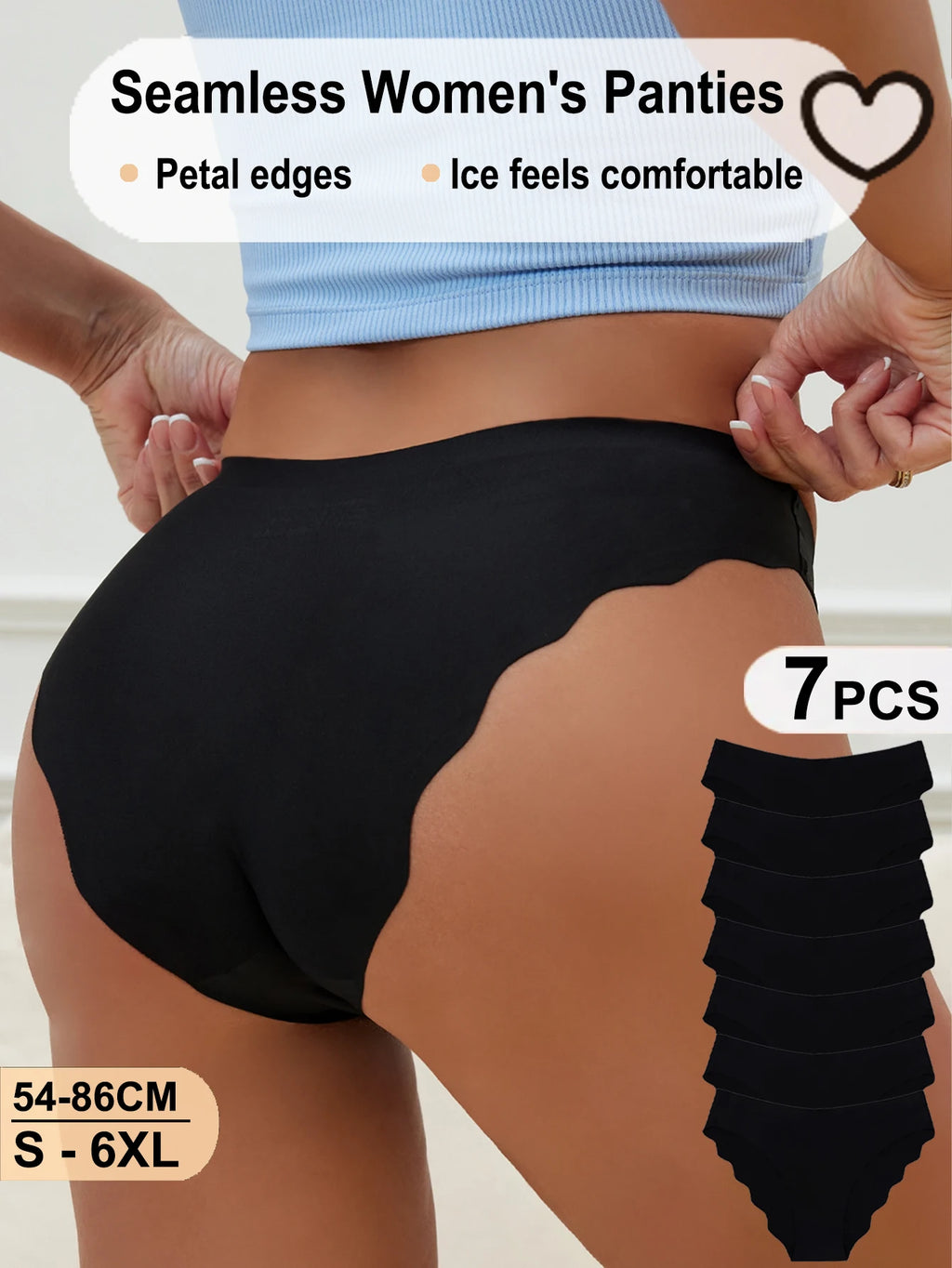 7-piece packaging, women's seamless, soft, comfortable and sexy underwear, women's low-rise underwear