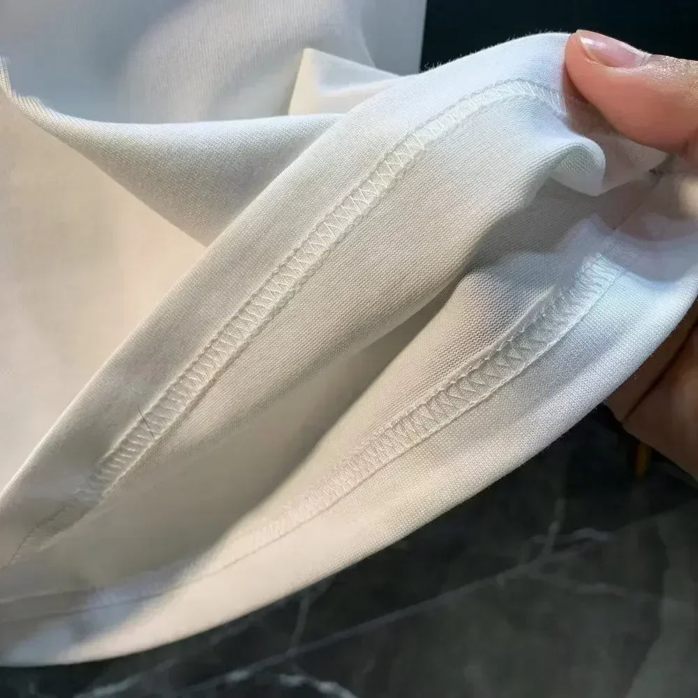 2025 New Summer Fashion Brand Men's Cotton T-shirt Letter-printed Women Short-sleeved Round Neck Loose T-shirt High Quality Tee