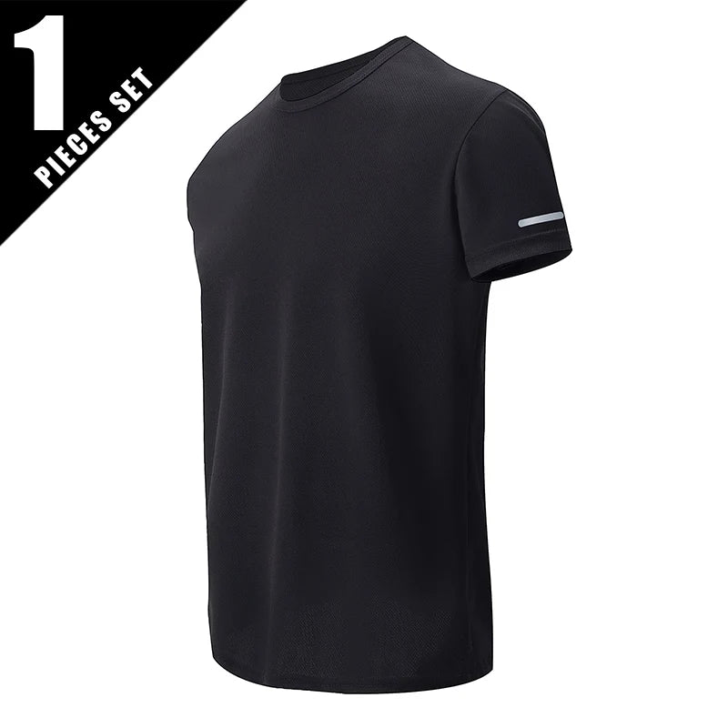 1/2/4 Pcs Men's Leisure Quick-drying Multicolor Short-sleeved Loose and Comfortable Plus Size Teenagers' Sports and Fitness Jack