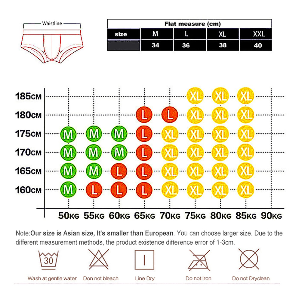 Addicted Men's Cotton Underwear Low Waist Sexy Trendy Briefs Comfortable Sweat-Absorbent Antibacterial Boxer Shorts Underpants
