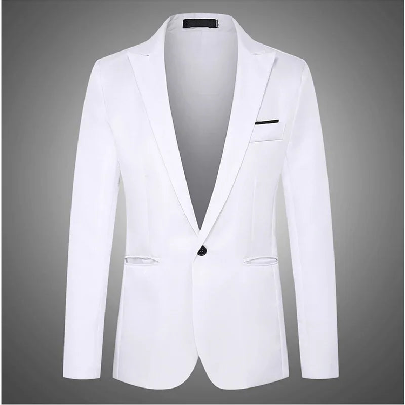 Autumn New Men's Light Luxury Suit Outwear Casual Business Trendy Suit Jacket Solid Color Classic Suit Button Up Costume Homme