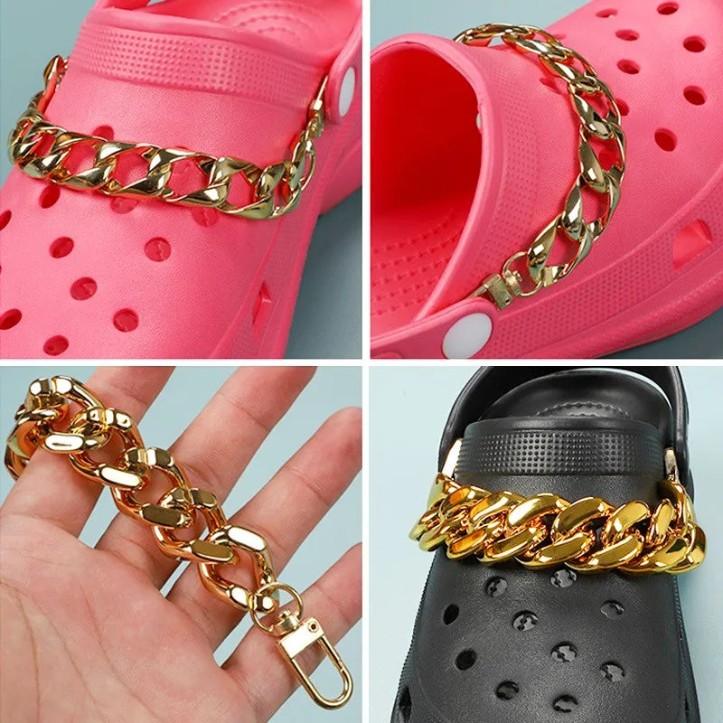 Women Shoes Chains Buckle Charms Croc Clog Sandals Hole Shoes DIY Detachable Chain For Kids Boys Girls Gifts Shoes Decorations