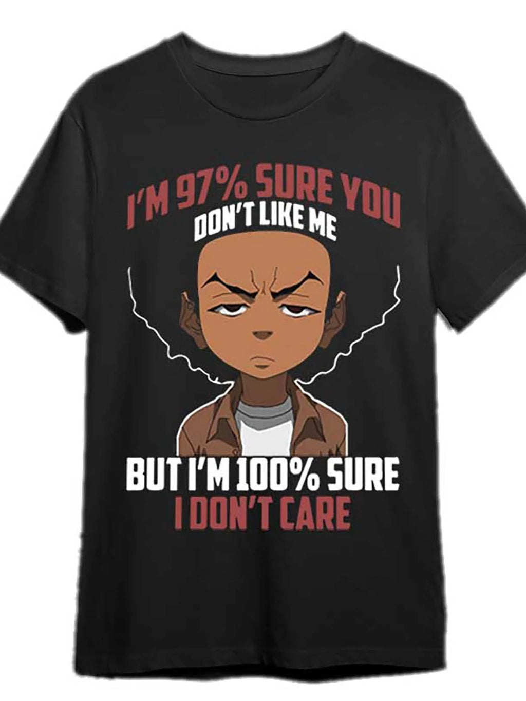 Men's Black Boondocks Fun Graphic Short Sleeve T-Shirt Collection