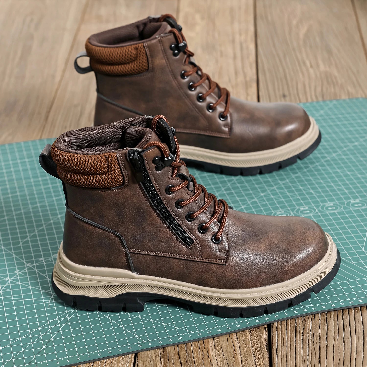 Leather Light Weight Safety Shoes Steel Toe Boots Low Top Comfortable Soft Work Sneakers Slip Resistant Work Sneakers for Men