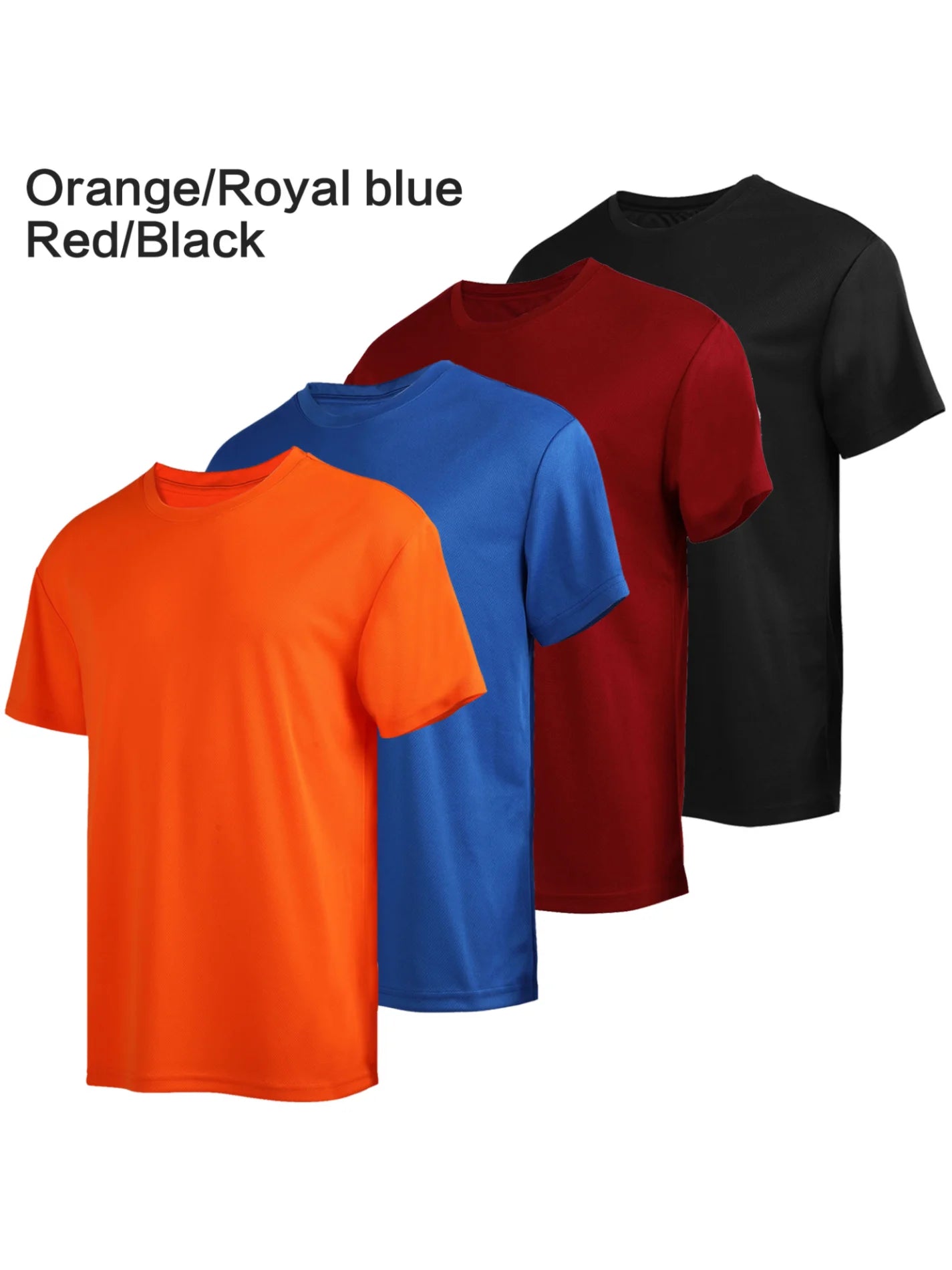 4-piece men's short sleeved T-shirt moisture wicking sun protection UV protection UPF SPF sports T-shirt casual style