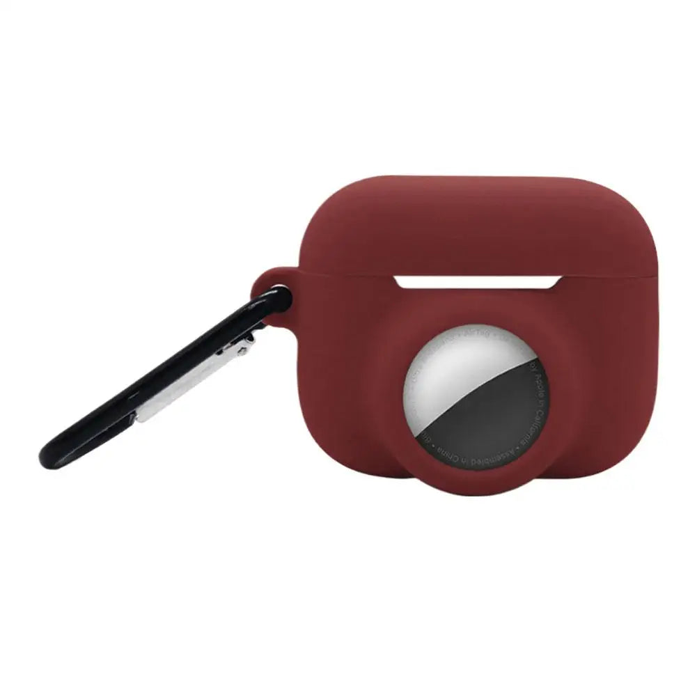 Features Keychain Silicone Case For AirPods Pro 3 For AirTag 2-in-1 Silicone Case Full-wrap Protection Anti-loss Silicone Case