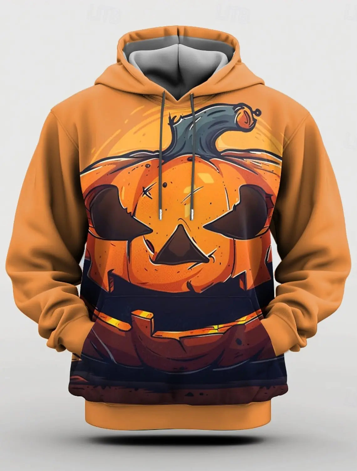 Halloween Men's Graphic Hoodie Pumpkin Prints Classic Casual 3D Pullover Holiday Fashion Hoodies Thin Style Long Sleeve Hooded