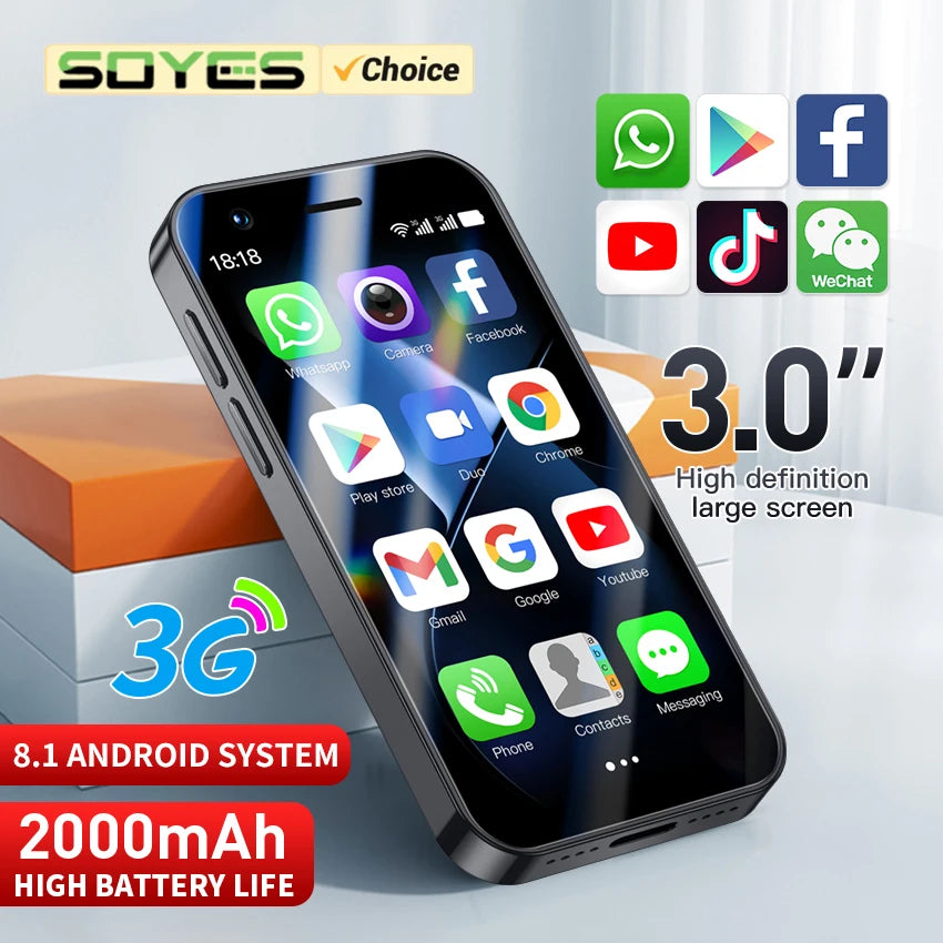 SOYES P70 Pro Max Mini Android8.1 Smartphone 3.0 Inches 2000mAh Face ID Dual SIM Standby Play Store 3G Little Phone