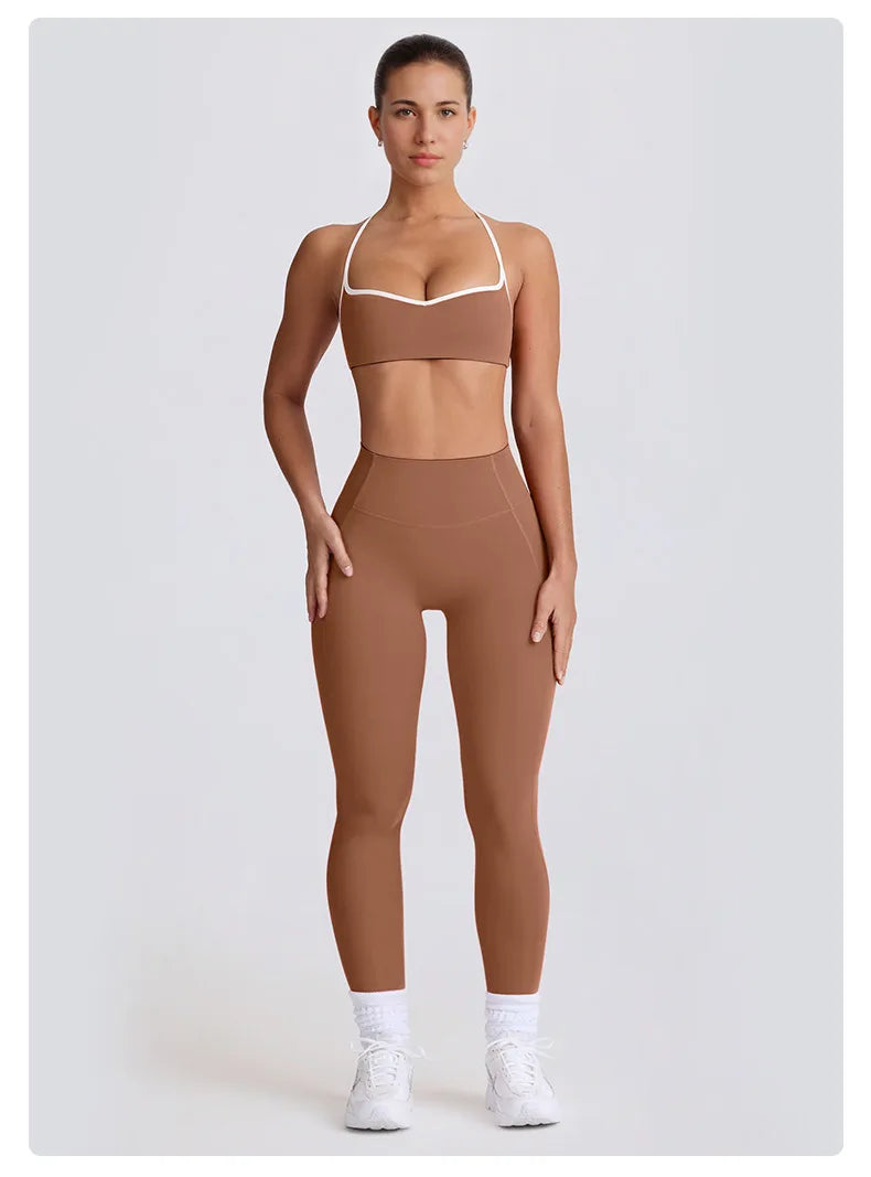 2 Pieces Tracksuit Women Yoga Set Nude Feeling Workout Set Gym Clothes Push Up Fitness Running Sportwear Sport Bra Leggings Suit