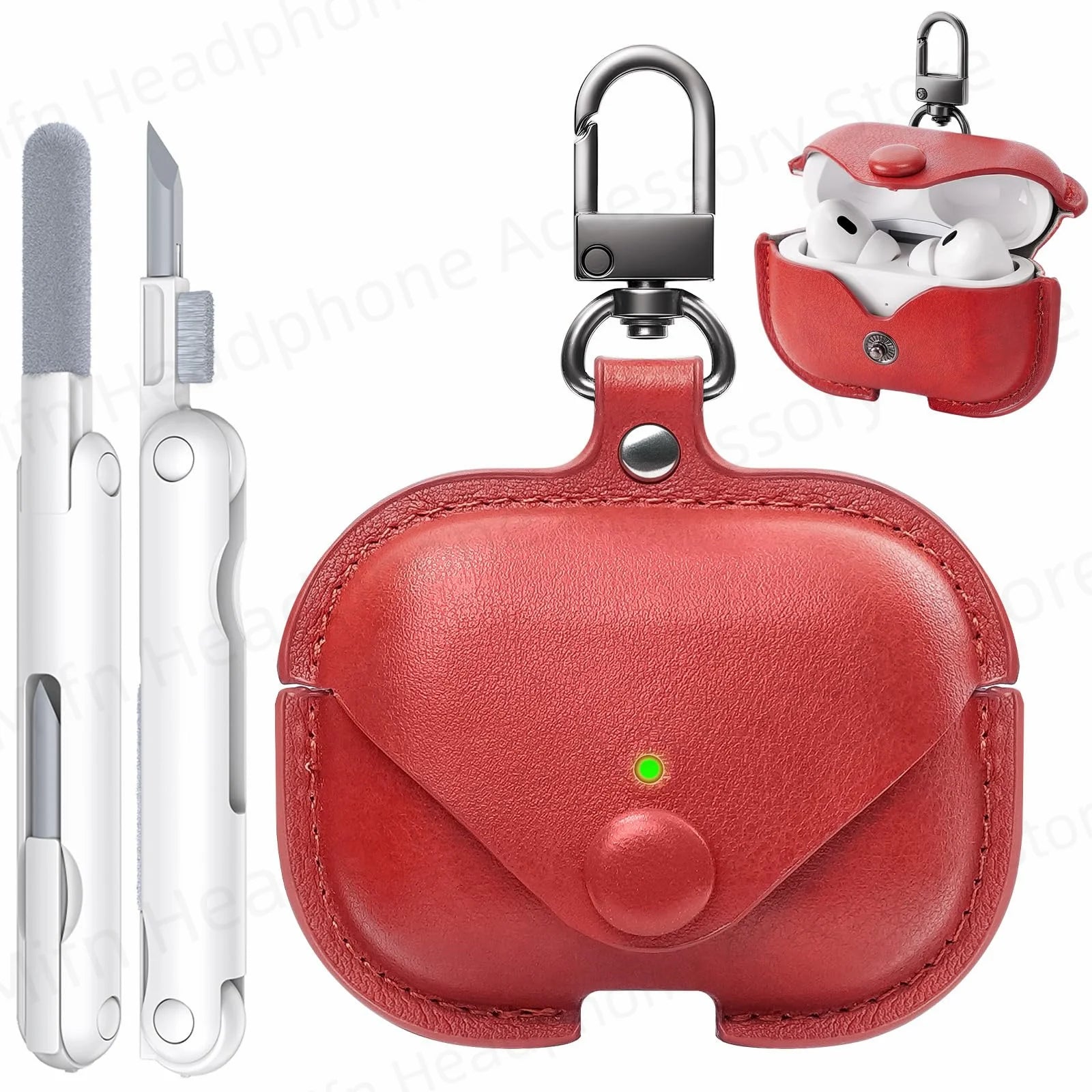 for Apple Airpod Pro 3 Case 2025 Leather Wireless Charging Protective Headphone Case Cover Leather Case for Airpods Pro 3rd Gen