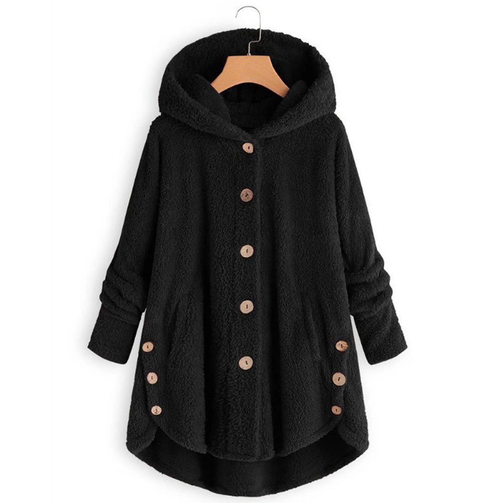 Autumn Winter Coat Women Warm Coat Wool Jacket Female Plush Coat Hooded Jacket New Women's Coats Solid Color Jacket