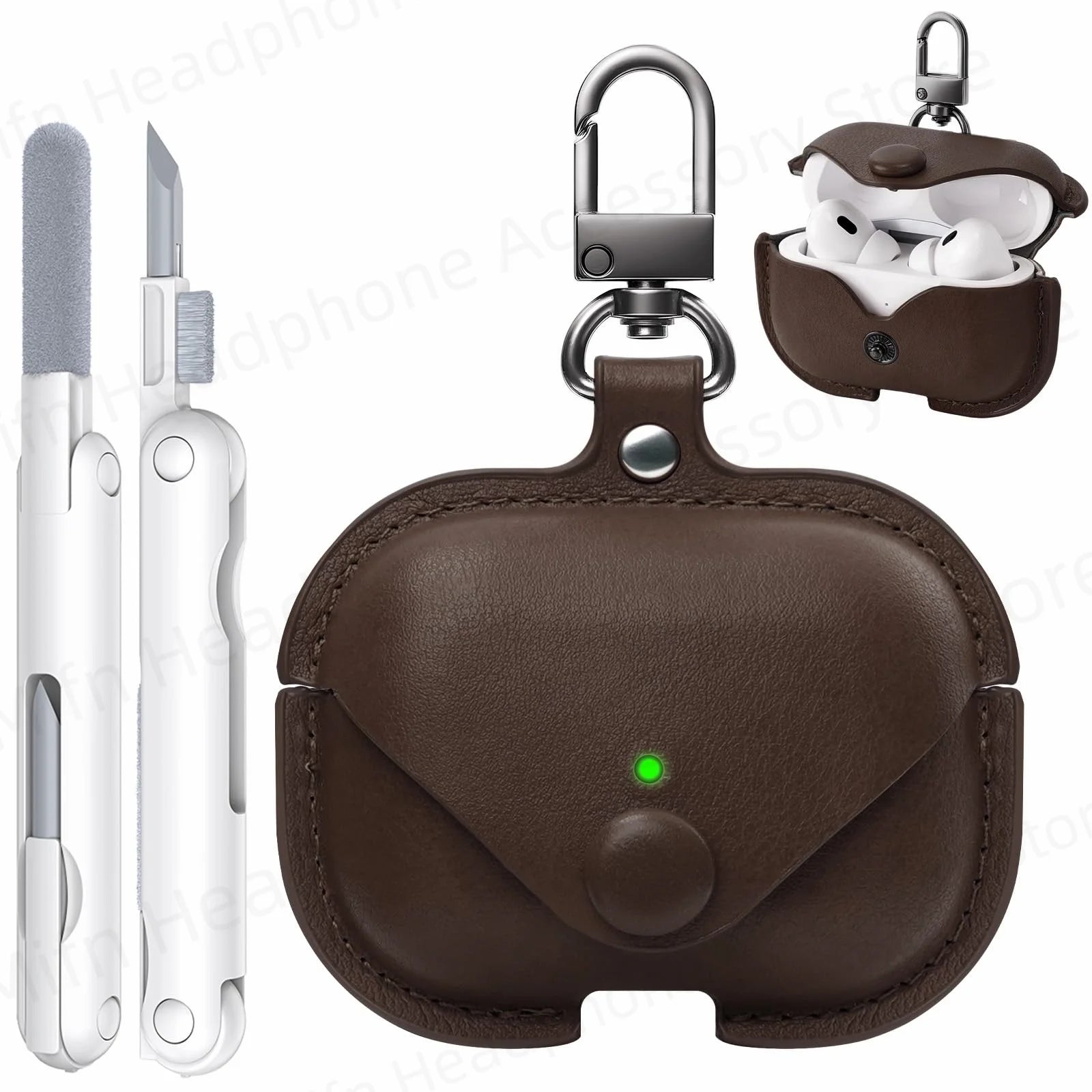 for Apple Airpod Pro 3 Case 2025 Leather Wireless Charging Protective Headphone Case Cover Leather Case for Airpods Pro 3rd Gen