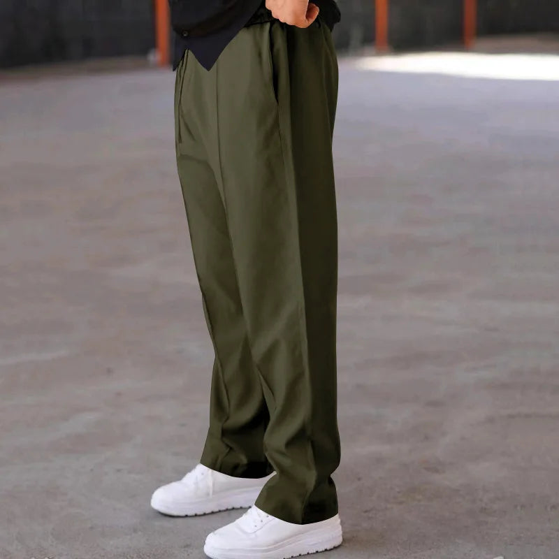 2025 New Thin Pants Men's Spring/Summer Loose Straight Leg Sports Casual Pants American Oversize Long Leg Pants