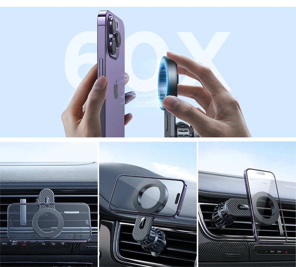 Joyroom Magnetic Car Phone Holder Universal Strong Car Air Vent Phone Mount Compatible with iPhone Samsung LG Google Pixel, etc