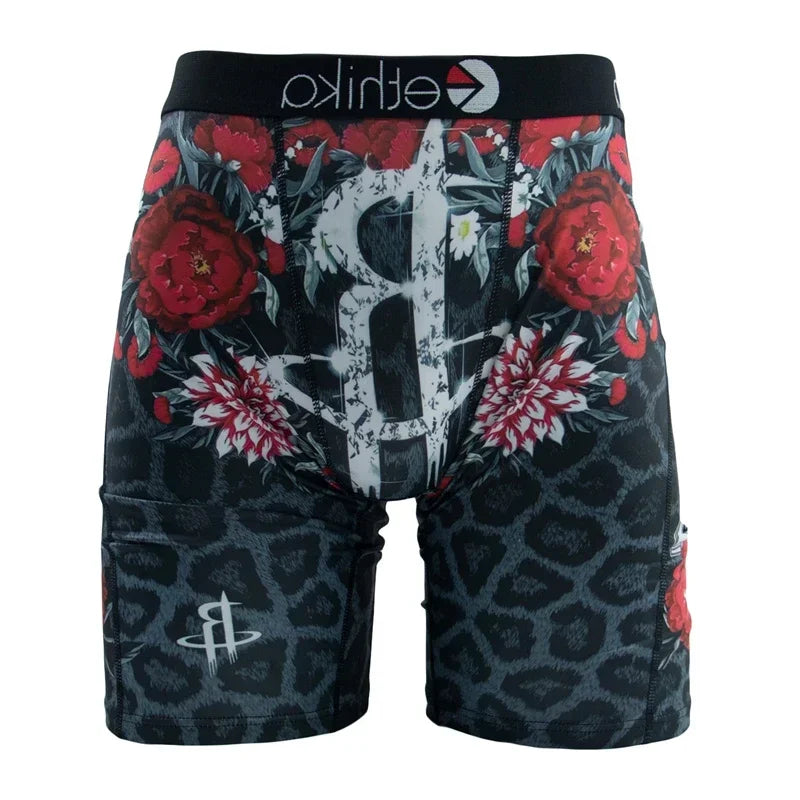 ETHIKA Underwear 1Pcs Men Sexy Printed Boxershorts Breathable Mens Trunks Plus Size S-3XL Man Swimming Underpants Men's Panties