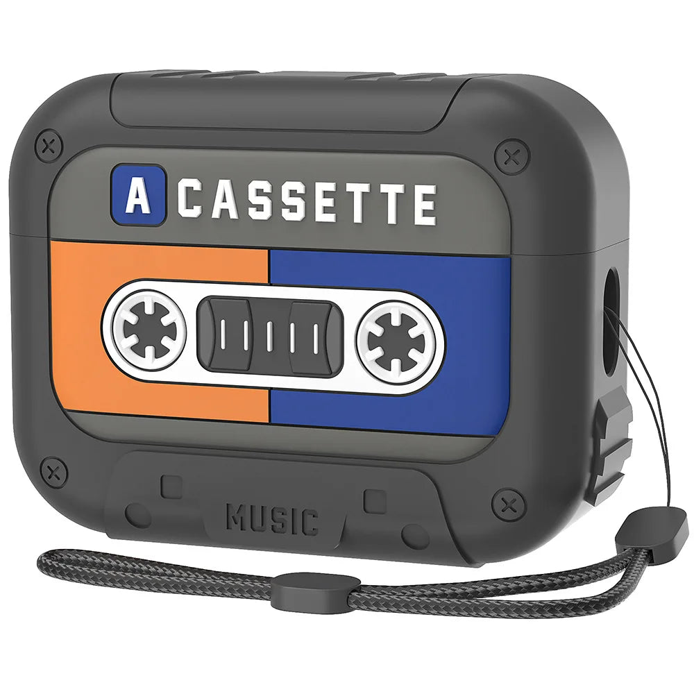 2025 Cassette Tape Case For  AirPods Pro 2 Case Cover Compatible Lanyard Included Shockproof Full Protection For  AirPods 4 Case